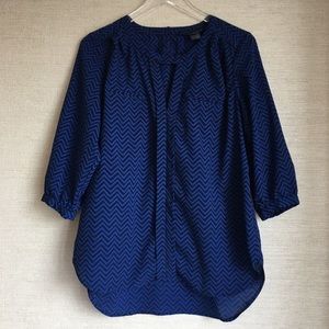 French Connection Chevron Keyhole Blouse